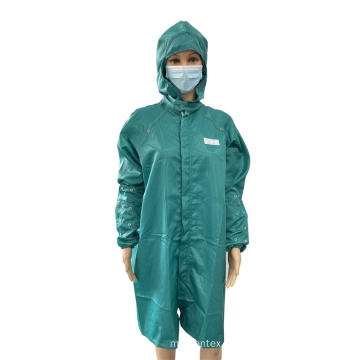 Hot Selling EPA Garments for Industrial Use Clean Room Green ESD Antistatic Smock Gown with Hood